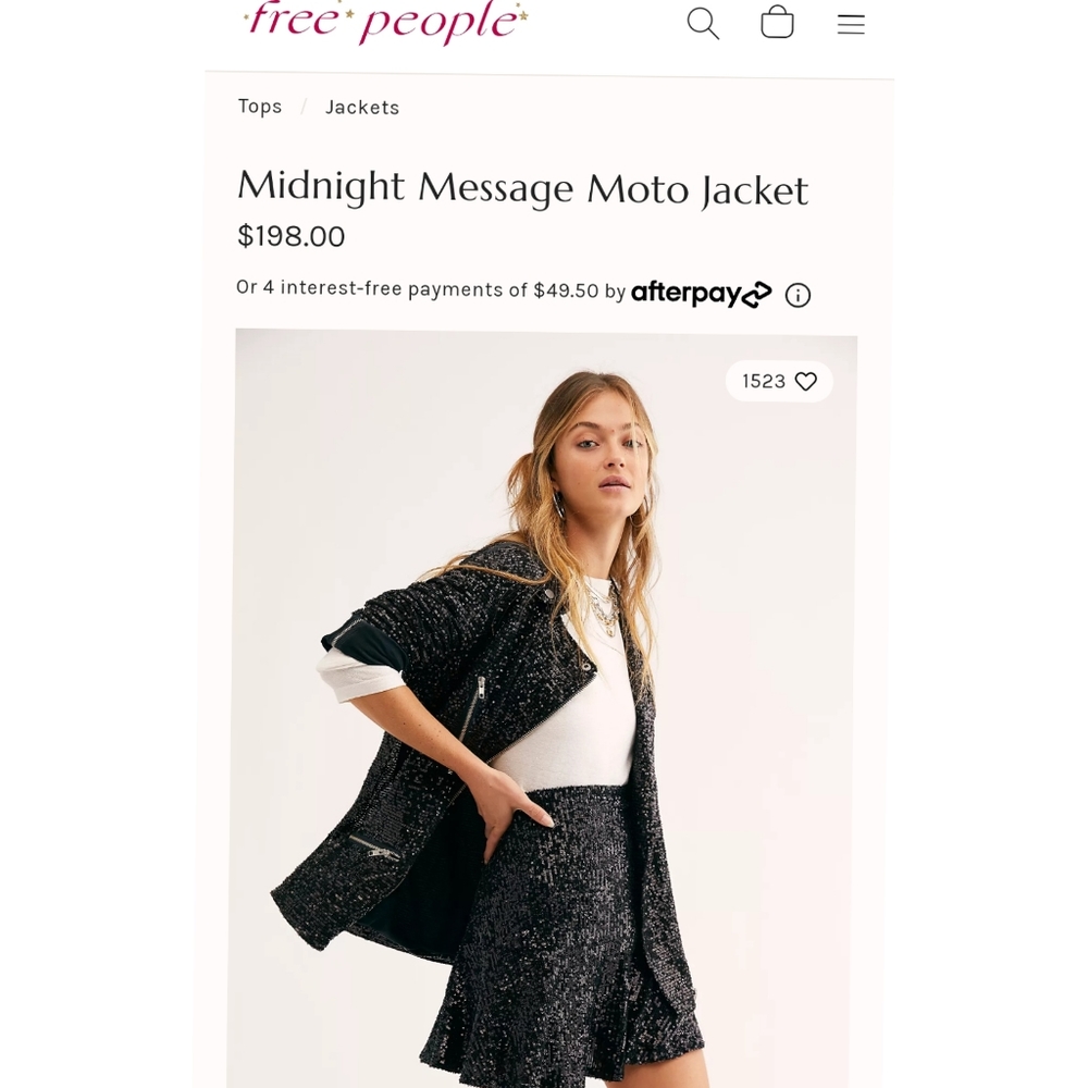 💯%Free people Midnight Message Moto Jacket - Picture 3 of 17